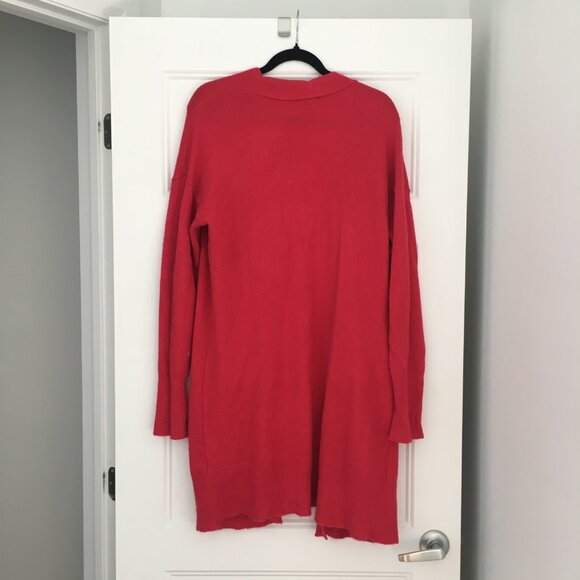 Long Sleeve Classic Open Front Knit Long Cardigan - Picture 2 of 4